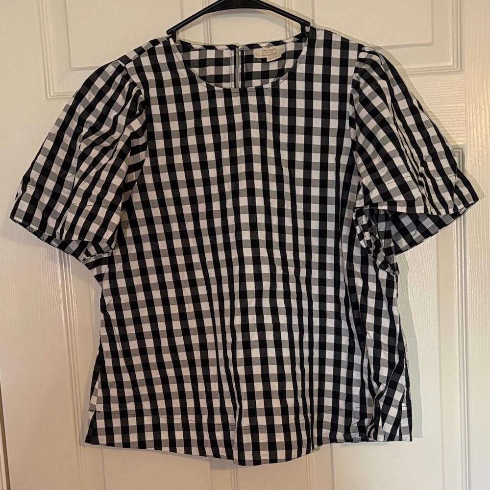Kate Spade Gingham Black and White Blouse